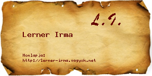 Lerner Irma névjegykártya