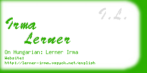 irma lerner business card